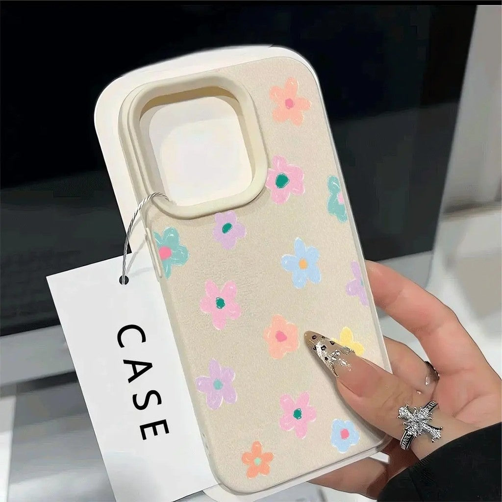 Sarung Telefon iPhone Reka Bentuk BungaKecil Segar, Sarung Pelindung, Sesuai untukiPhone 15Pro Max iPhone 16 /16 Pro Max