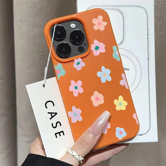 Sarung Telefon iPhone Reka Bentuk BungaKecil Segar, Sarung Pelindung, Sesuai untukiPhone 15Pro Max iPhone 16 /16 Pro Max