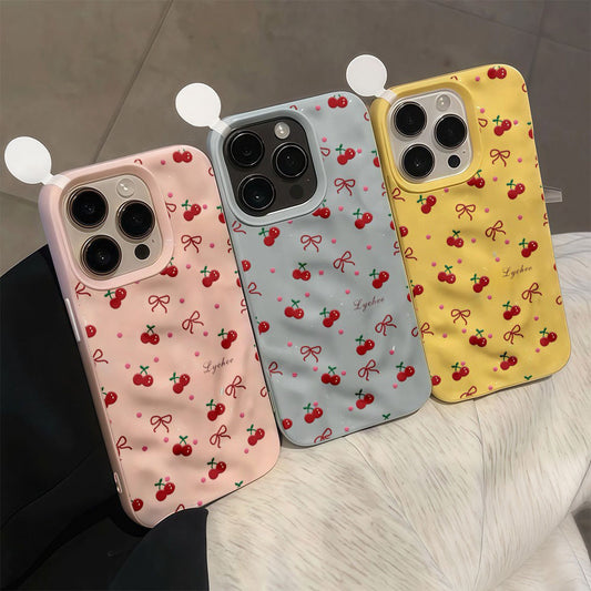 Sarung Telefon Bertekstur Beralun Warna Gula-gula untuk iPhone 16 15 14 13 12 11 Pro Max X XR XS Max 7 8 6 Plus