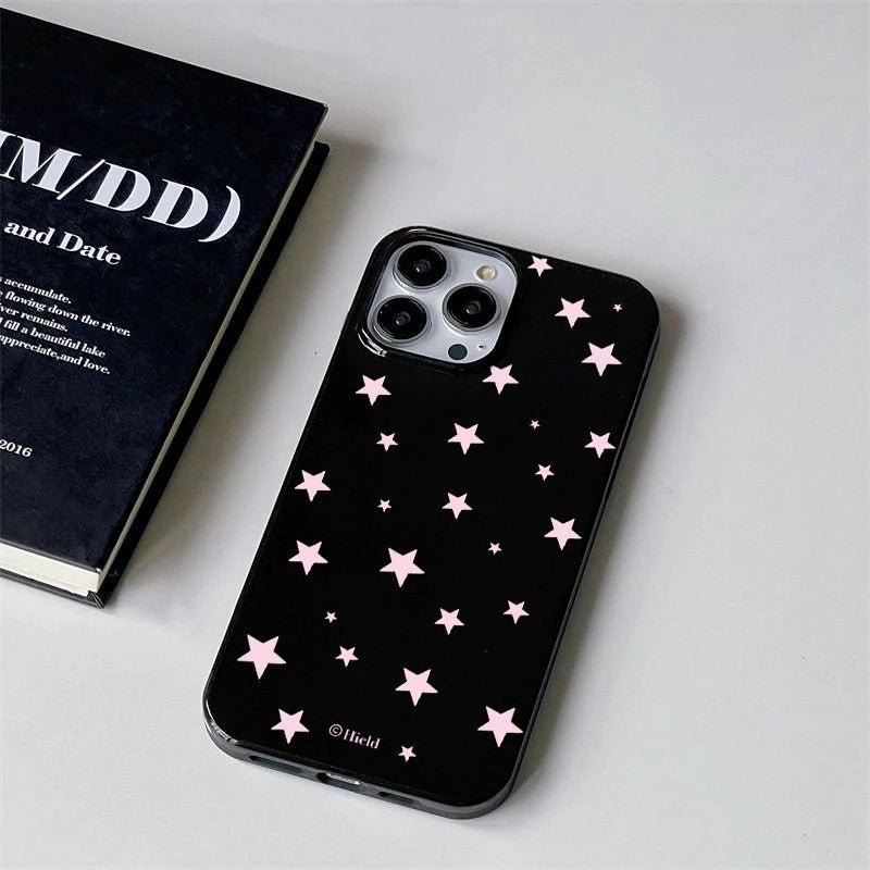 Sarung iPhone 16 17 11 13 15 12 14 Pro Max 16 14 15 Max 15 Pro. Kemasan berkilat, reka bentuk polkadot yang comel