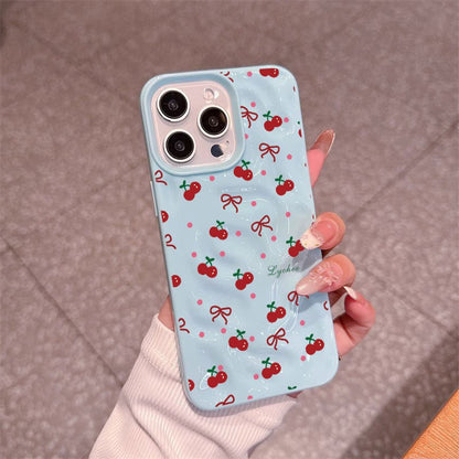 Sarung Telefon Bertekstur Beralun Warna Gula-gula untuk iPhone 16 15 14 13 12 11 Pro Max X XR XS Max 7 8 6 Plus