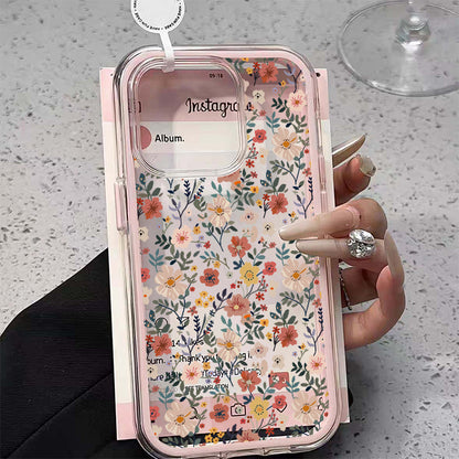 Compatible with iphone 15 Pro Max Koleksi Bunga Warna Hangat 12 13 14 11 Pro Max Casing xr xs Max 7 8 Plus 2 in 1 TPU Sh