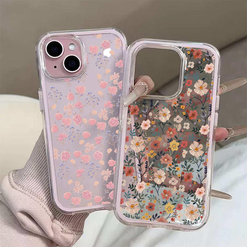 Compatible with iphone 15 Pro Max Koleksi Bunga Warna Hangat 12 13 14 11 Pro Max Casing xr xs Max 7 8 Plus 2 in 1 TPU Sh