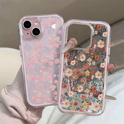 Compatible with iphone 15 Pro Max Koleksi Bunga Warna Hangat 12 13 14 11 Pro Max Casing xr xs Max 7 8 Plus 2 in 1 TPU Sh