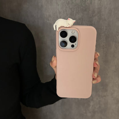 Sarung Telefon Tekstur Kulit Kucing Berbaring 3D Kartun untuk iPhone 11, 13, 15, 12, XR, 14, 16 Pro, XS Max, 13pro, 14pr