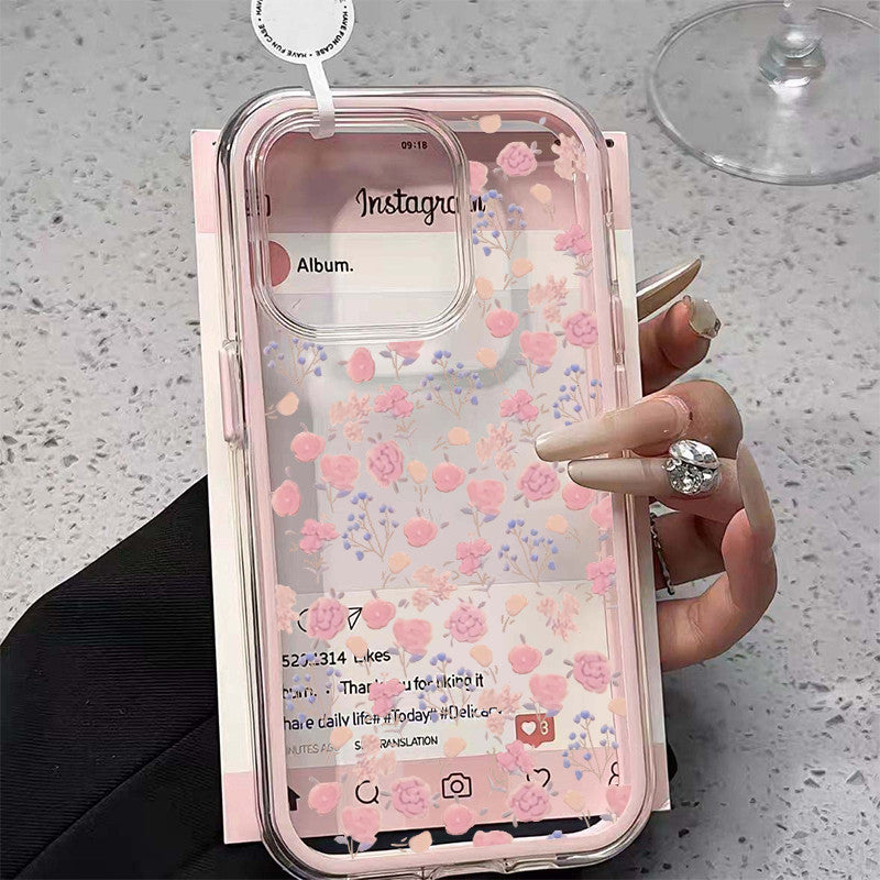 Compatible with iphone 15 Pro Max Koleksi Bunga Warna Hangat 12 13 14 11 Pro Max Casing xr xs Max 7 8 Plus 2 in 1 TPU Sh