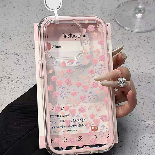 Compatible with iphone 15 Pro Max Koleksi Bunga Warna Hangat 12 13 14 11 Pro Max Casing xr xs Max 7 8 Plus 2 in 1 TPU Sh