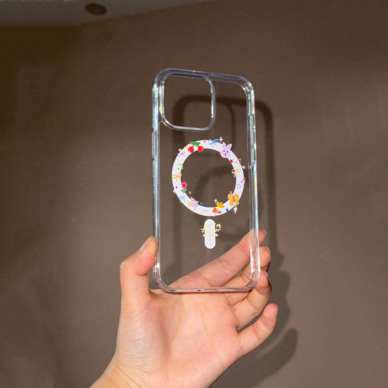 Sarung Telefon Bimbit Reka Bentuk GraffitiBulatan Sesuai untuk Apple iPhone 17 15 16 12iPhone1113 14ProMax Lutsinar