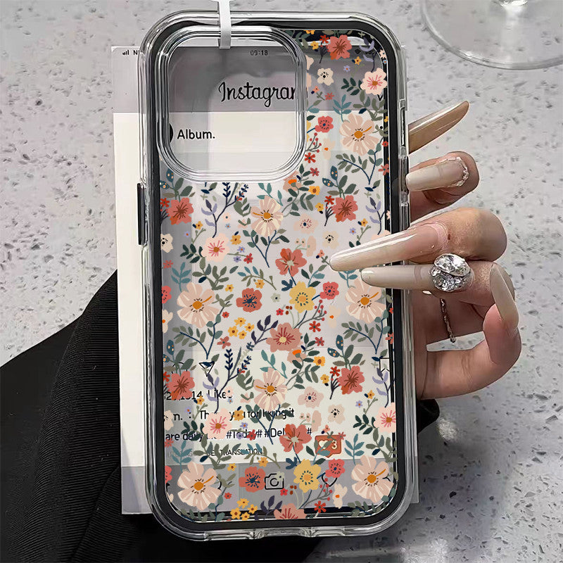 Compatible with iphone 15 Pro Max Koleksi Bunga Warna Hangat 12 13 14 11 Pro Max Casing xr xs Max 7 8 Plus 2 in 1 TPU Sh