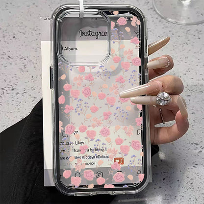 Compatible with iphone 15 Pro Max Koleksi Bunga Warna Hangat 12 13 14 11 Pro Max Casing xr xs Max 7 8 Plus 2 in 1 TPU Sh