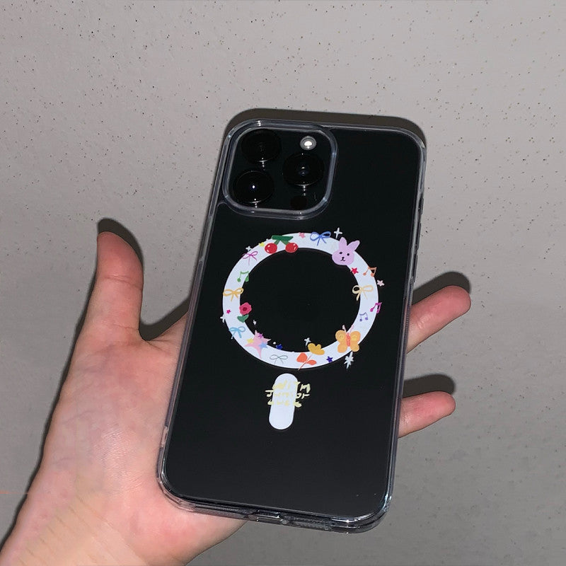 Sarung Telefon Bimbit Reka Bentuk GraffitiBulatan Sesuai untuk Apple iPhone 17 15 16 12iPhone1113 14ProMax Lutsinar