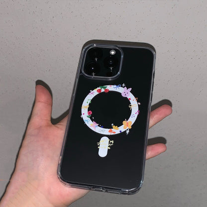 Sarung Telefon Bimbit Reka Bentuk GraffitiBulatan Sesuai untuk Apple iPhone 17 15 16 12iPhone1113 14ProMax Lutsinar