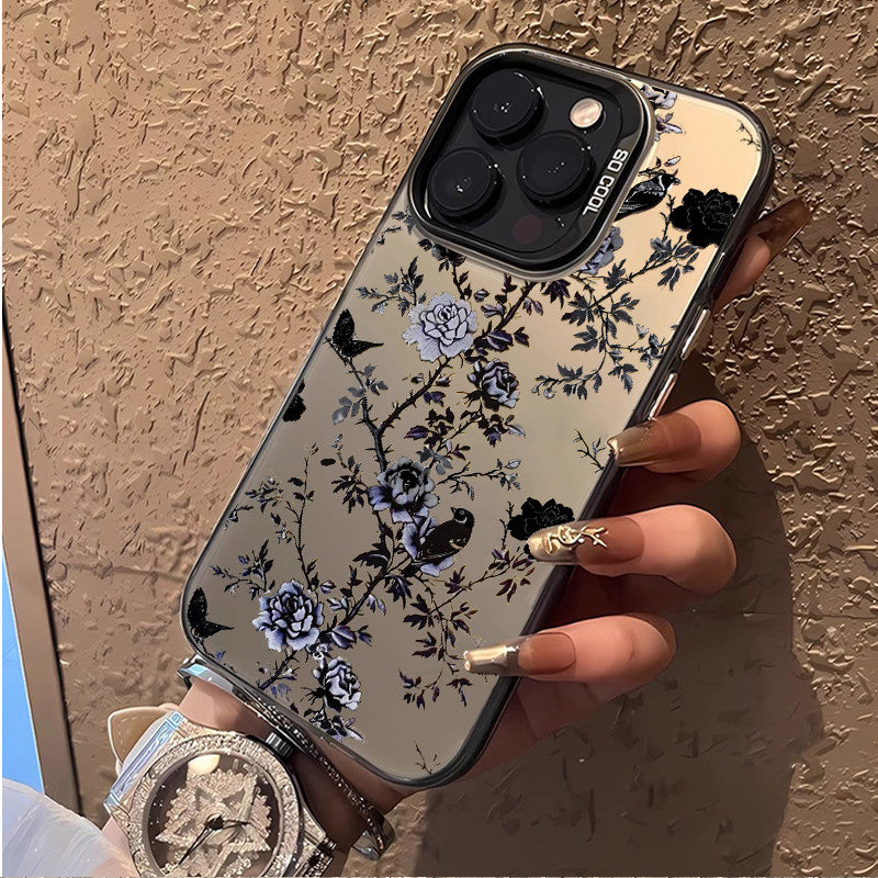 Sarung Telefon Reka Bentuk Mawar Rama-ramaLakaran Serasi dengan Apple XSMAX 14PROdan iPhone 16PRO