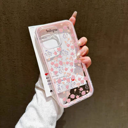 Compatible with iphone 15 Pro Max Koleksi Bunga Warna Hangat 12 13 14 11 Pro Max Casing xr xs Max 7 8 Plus 2 in 1 TPU Sh