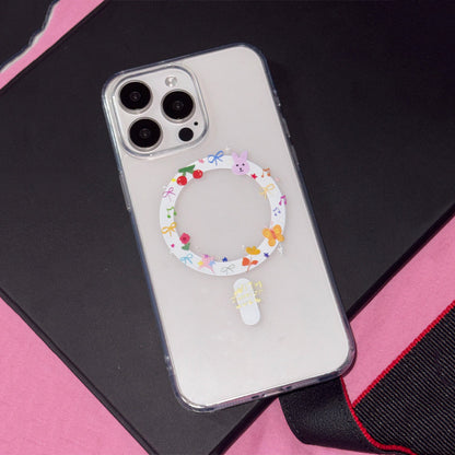 Sarung Telefon Bimbit Reka Bentuk GraffitiBulatan Sesuai untuk Apple iPhone 17 15 16 12iPhone1113 14ProMax Lutsinar