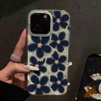 Sarung Telefon Bunga Hitam Sesuai untukiPhone 17 15 14 13 12 11 Pro MaxxsmaxMudah dan Comel Kalis Kejutan Sesuai untuk16