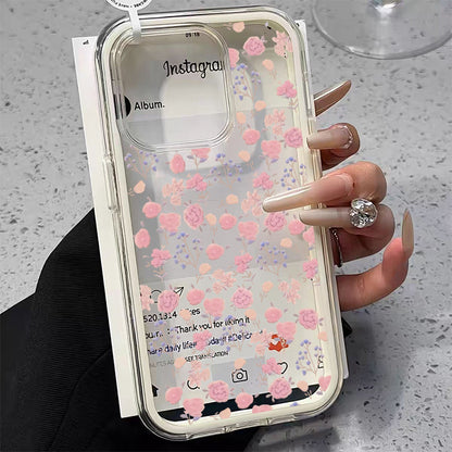 Compatible with iphone 15 Pro Max Koleksi Bunga Warna Hangat 12 13 14 11 Pro Max Casing xr xs Max 7 8 Plus 2 in 1 TPU Sh