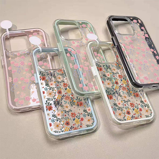 Compatible with iphone 15 Pro Max Koleksi Bunga Warna Hangat 12 13 14 11 Pro Max Casing xr xs Max 7 8 Plus 2 in 1 TPU Sh
