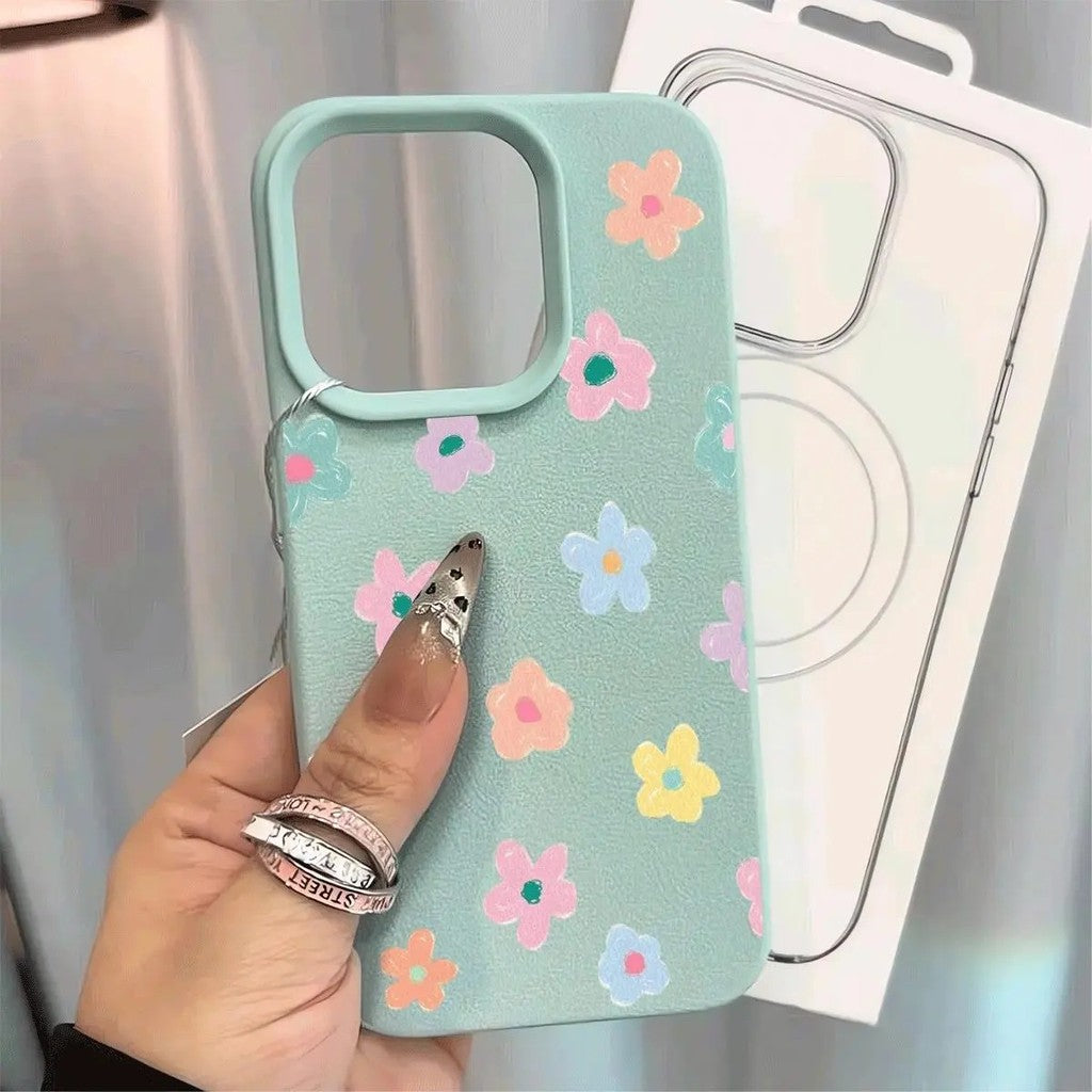 Sarung Telefon iPhone Reka Bentuk BungaKecil Segar, Sarung Pelindung, Sesuai untukiPhone 15Pro Max iPhone 16 /16 Pro Max