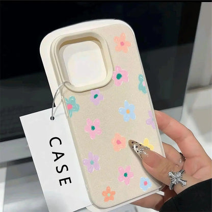 Sarung Telefon iPhone Reka Bentuk BungaKecil Segar, Sarung Pelindung, Sesuai untukiPhone 15Pro Max iPhone 16 /16 Pro Max