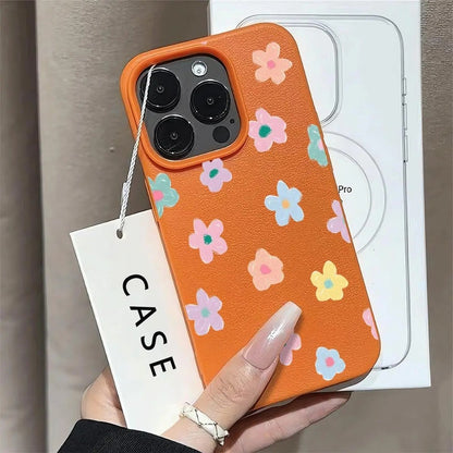 Sarung Telefon iPhone Reka Bentuk BungaKecil Segar, Sarung Pelindung, Sesuai untukiPhone 15Pro Max iPhone 16 /16 Pro Max