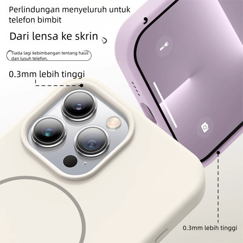 New Liquid Silicone Magsafe Phone Case Shockproof Soft Protective Cover for iPhone 17 Pro / iPhone 16 / iPhone 15 Full Protection Simple Casing