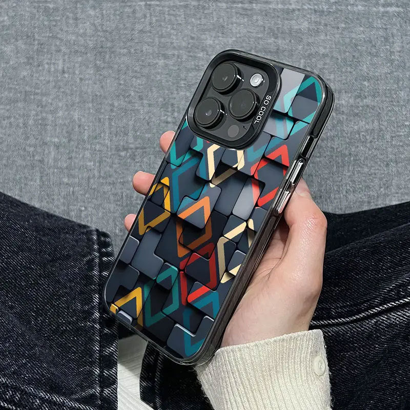 Sarung Sarung, Reka Bentuk Kiub Kreatif, SerasidenganiPhone 15 Pro / 14 / 13 / 12 / 11 pro max/xs max, Kalis Kejutan, Se