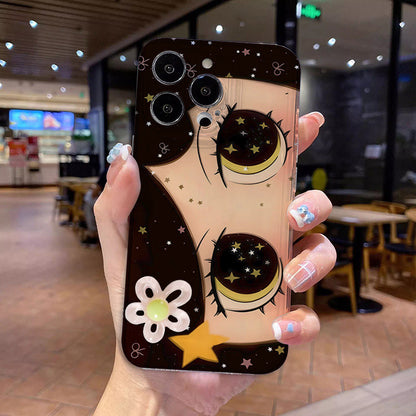 Case HP Kompatibel Untuk IPhone 15 11 16 13 12 14 Pro Max XR 16Plus 7Plus 8Plus X XS Max 14 8 7 15 Plus Pasangan Bunga G
