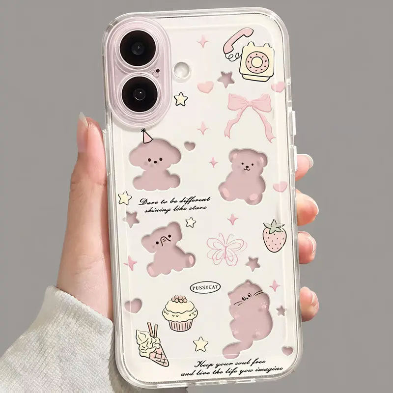 Sarung Telefon, Sesuai untuk iPhone 17 daniPhone 12, 13, 14, Pro Max, 15 Plus, Kucing Anakdan Anak Anjing, Kalis Kejutan