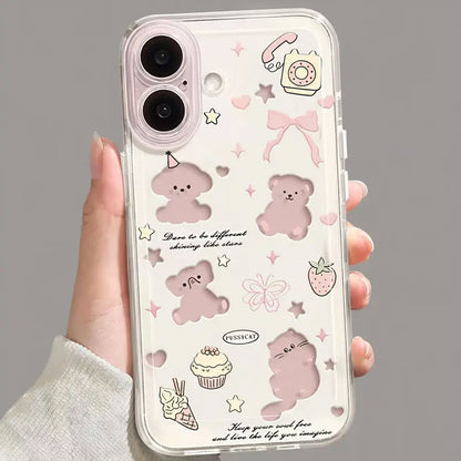 Sarung Telefon, Sesuai untuk iPhone 17 daniPhone 12, 13, 14, Pro Max, 15 Plus, Kucing Anakdan Anak Anjing, Kalis Kejutan