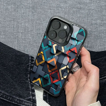 Sarung Sarung, Reka Bentuk Kiub Kreatif, SerasidenganiPhone 15 Pro / 14 / 13 / 12 / 11 pro max/xs max, Kalis Kejutan, Se