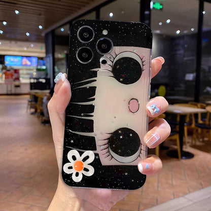 Case HP Kompatibel Untuk IPhone 15 11 16 13 12 14 Pro Max XR 16Plus 7Plus 8Plus X XS Max 14 8 7 15 Plus Pasangan Bunga G