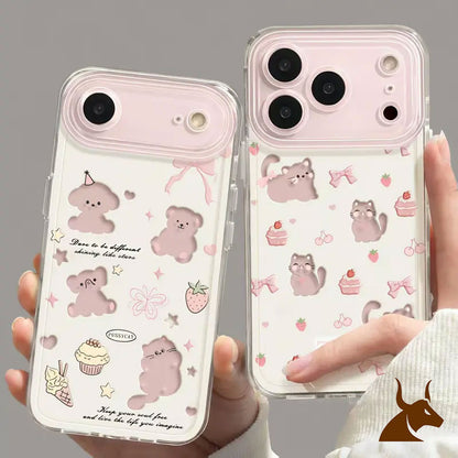 Sarung Telefon, Sesuai untuk iPhone 17 daniPhone 12, 13, 14, Pro Max, 15 Plus, Kucing Anakdan Anak Anjing, Kalis Kejutan