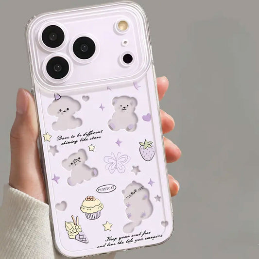 Sarung Telefon, Sesuai untuk iPhone 17 daniPhone 12, 13, 14, Pro Max, 15 Plus, Kucing Anakdan Anak Anjing, Kalis Kejutan