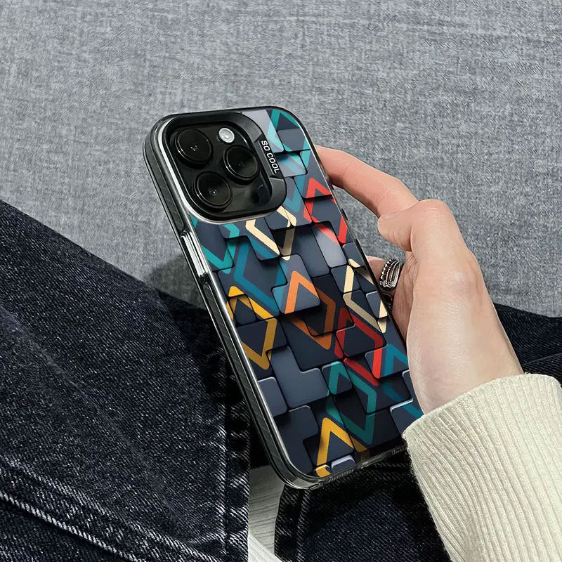 Sarung Sarung, Reka Bentuk Kiub Kreatif, SerasidenganiPhone 15 Pro / 14 / 13 / 12 / 11 pro max/xs max, Kalis Kejutan, Se