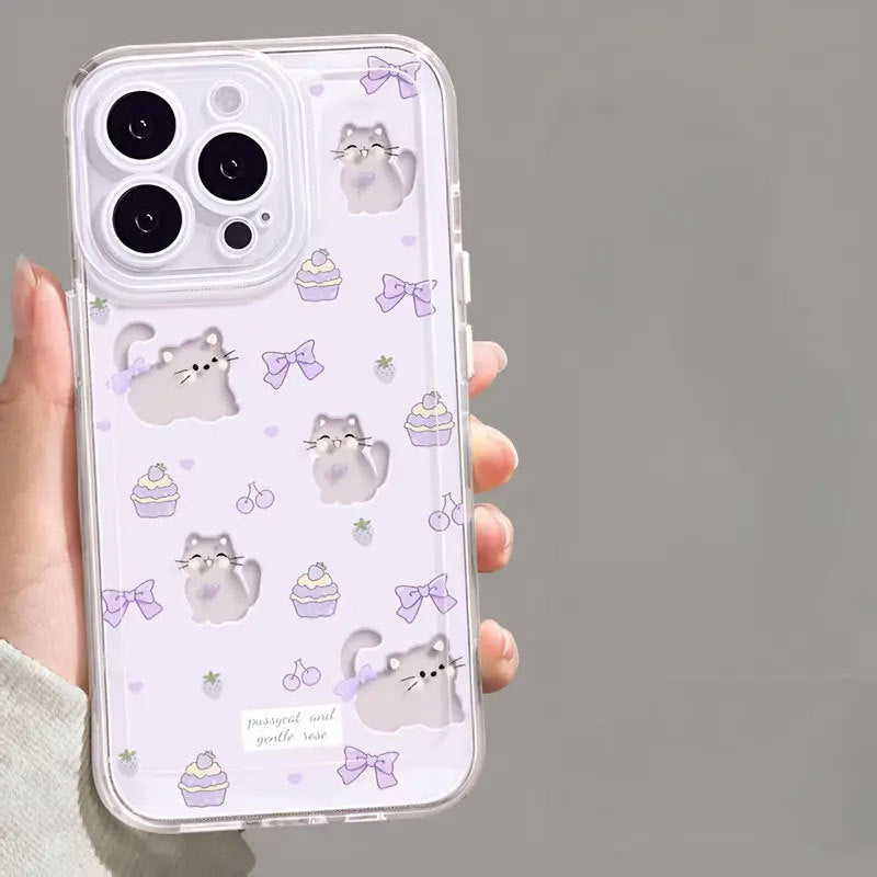 Sarung Telefon, Sesuai untuk iPhone 17 daniPhone 12, 13, 14, Pro Max, 15 Plus, Kucing Anakdan Anak Anjing, Kalis Kejutan
