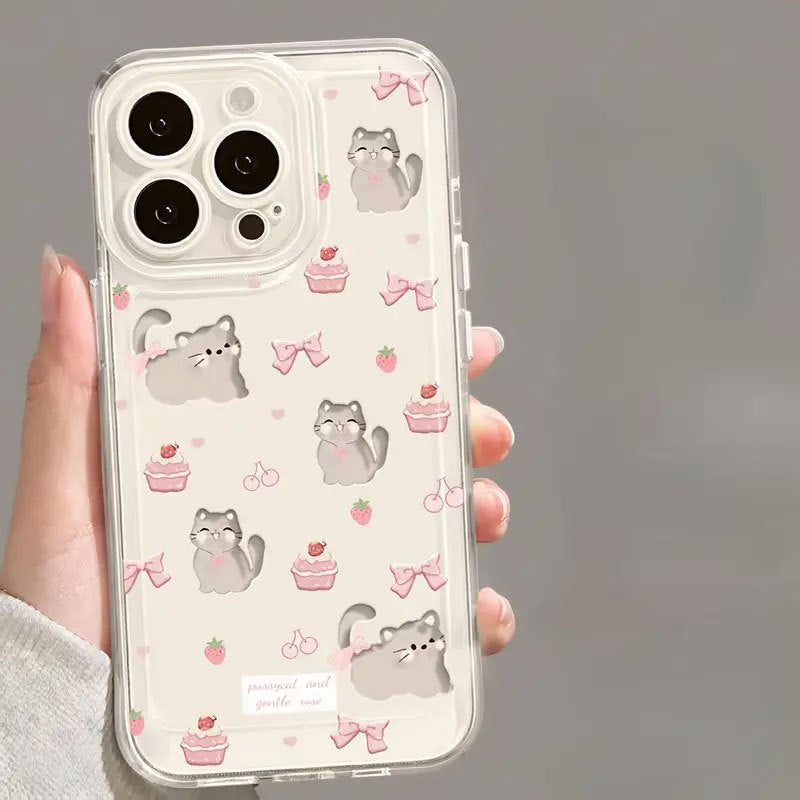 Sarung Telefon, Sesuai untuk iPhone 17 daniPhone 12, 13, 14, Pro Max, 15 Plus, Kucing Anakdan Anak Anjing, Kalis Kejutan
