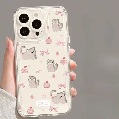 Sarung Telefon, Sesuai untuk iPhone 17 daniPhone 12, 13, 14, Pro Max, 15 Plus, Kucing Anakdan Anak Anjing, Kalis Kejutan