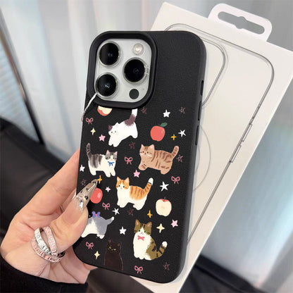 cute cat elements, star-shaped fruit pattern and straight edge, for iPhone 17ProMax/16/15Pro/14Plus/13/12 ProMax/11Pro