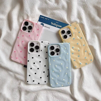 For iPhone 16 15 14 13 12 11 Pro Max X XR XS Max 7 8 Plus Simple Polka Dots Cartoon Phone Case iPhone 13 Soft TPU Case