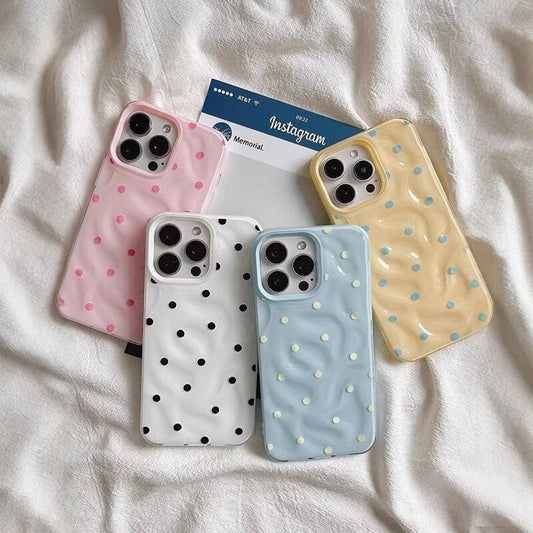 For iPhone 16 15 14 13 12 11 Pro Max X XR XS Max 7 8 Plus Simple Polka Dots Cartoon Phone Case iPhone 13 Soft TPU Case