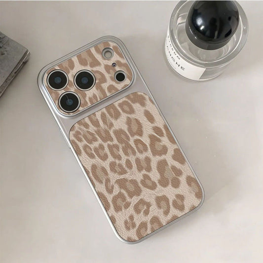 Cartoon Lovely Cool Leopard Print Case for IPhone 16 13 11 17 15 14 12 Pro Max 17 16 15 14 Plus Lychee Leather Texture