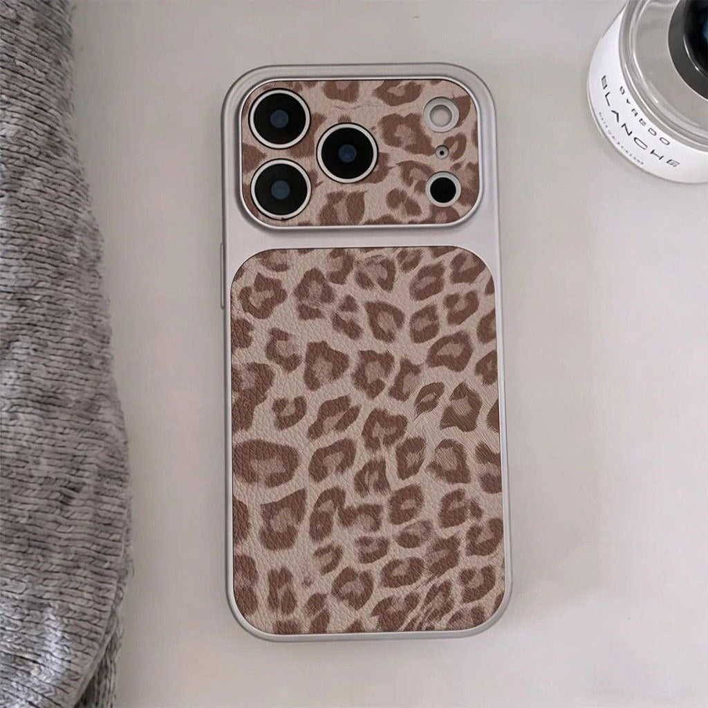 Cartoon Lovely Cool Leopard Print Case for IPhone 16 13 11 17 15 14 12 Pro Max 17 16 15 14 Plus Lychee Leather Texture