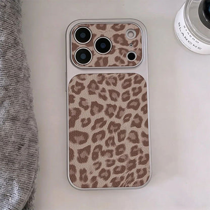 Cartoon Lovely Cool Leopard Print Case for IPhone 16 13 11 17 15 14 12 Pro Max 17 16 15 14 Plus Lychee Leather Texture