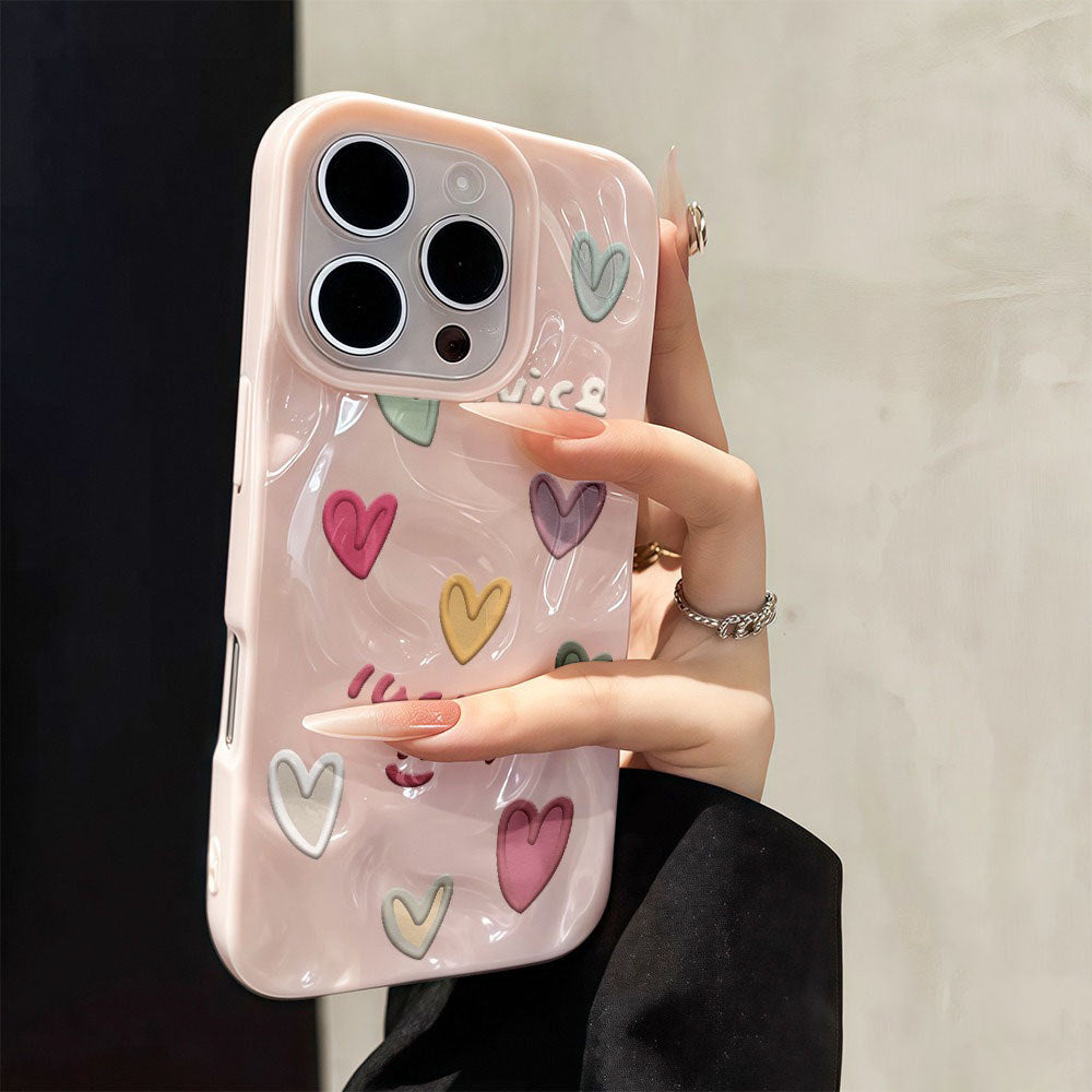 Sarung seperti meteorit, berbentuk hati,untuk iPhone 16, 15, 14, 13, 11, 7, 8 Plus, Pro, Pro Max, X, XR, XS