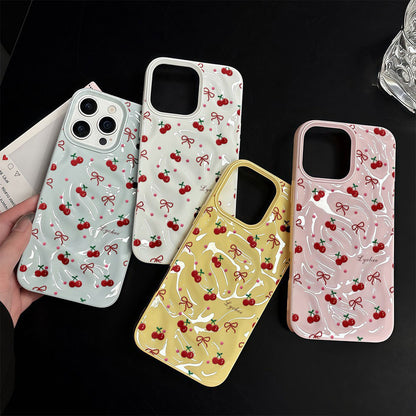 Sarung Telefon Bertekstur Beralun Warna Gula-gula untuk iPhone 16 15 14 13 12 11 Pro Max X XR XS Max 7 8 6 Plus