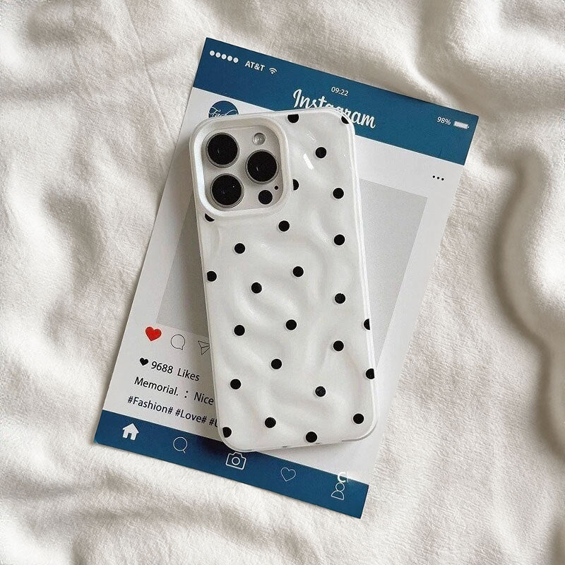 For iPhone 16 15 14 13 12 11 Pro Max X XR XS Max 7 8 Plus Simple Polka Dots Cartoon Phone Case iPhone 13 Soft TPU Case
