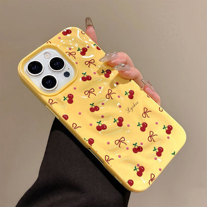 Sarung Telefon Bertekstur Beralun Warna Gula-gula untuk iPhone 16 15 14 13 12 11 Pro Max X XR XS Max 7 8 6 Plus