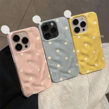 For iPhone 16 15 14 13 12 11 Pro Max X XR XS Max 7 8 Plus Simple Polka Dots Cartoon Phone Case iPhone 13 Soft TPU Case