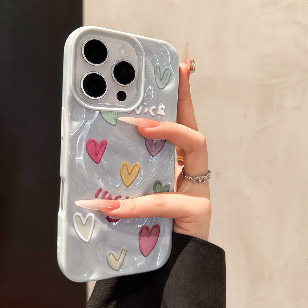 Sarung seperti meteorit, berbentuk hati,untuk iPhone 16, 15, 14, 13, 11, 7, 8 Plus, Pro, Pro Max, X, XR, XS